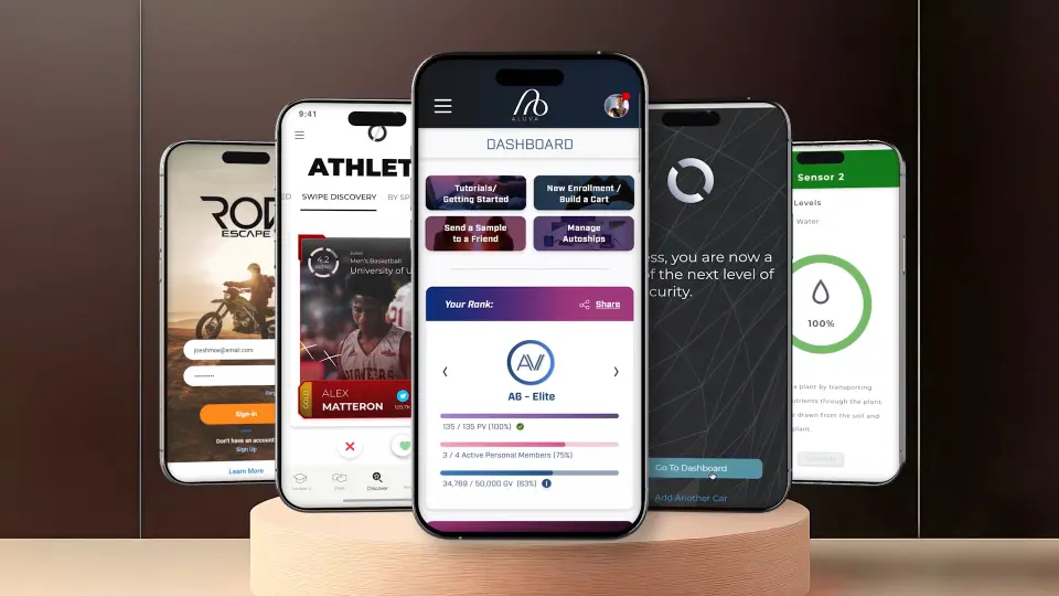Modern digital design showcasing ZT Design's web, 3D and motion graphics capabilities